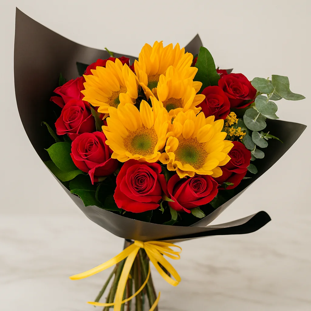 Bouquet Rosas Girasoles