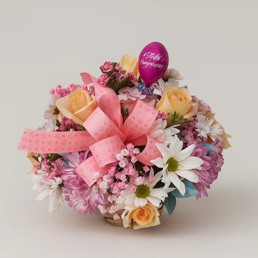 Canasta Primavera Rosa